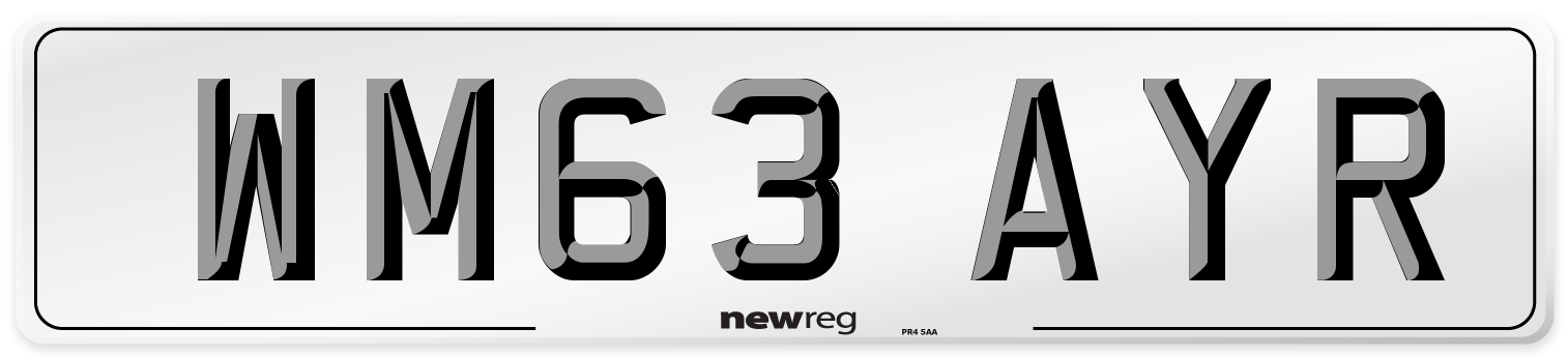 WM63 AYR Number Plate from New Reg